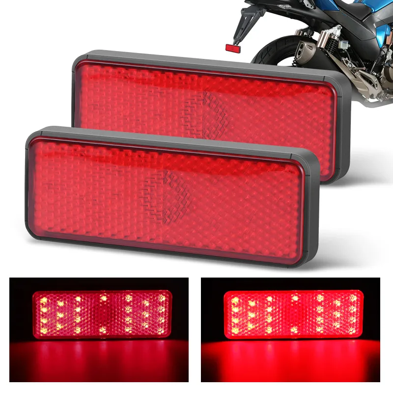 

12V Motorcycle LED Tail Brake Light 24-LED RED 3rd Stop Decoration Lamp Led Reflector Warning light for Car Truck Universal
