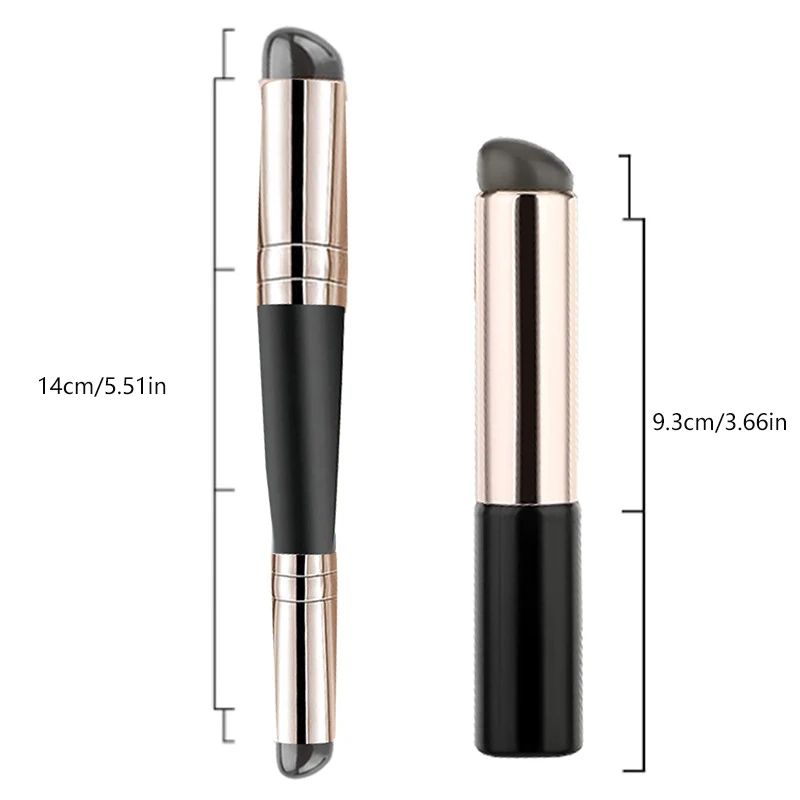 Double Head Silicone Lip Brush With Cap Angled Concealer Brushes Lip Balm Lip Gloss Round Head Concealer Brushes Make Up Brushes