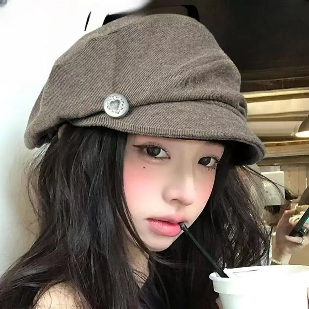 Boina de nube, gorras de pintor, sombrero de mujer, sombreros octogonales, sombrero de pintor plisado, adelgazamiento facial, tamaño de cabeza grande, gorra de moda de estilo japonés