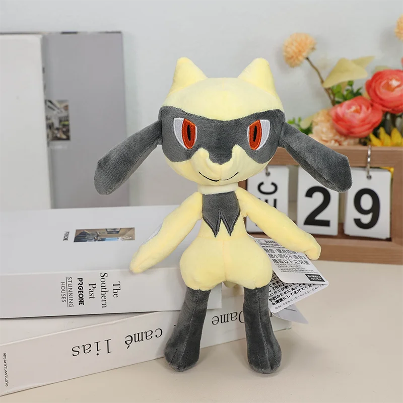 2X Pokemon 10,4" glanzende Riolu en 6,4" Lucario knuffel, Pokémon Galarian knuffeldier Nintendo Switch cartoon spel teddypop