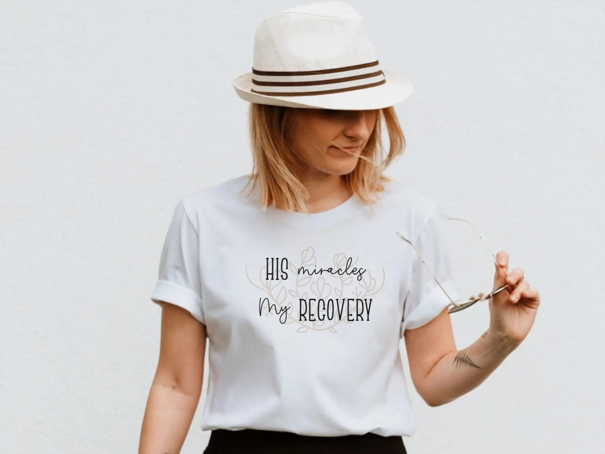 Recovery T Shirt His Miracles My Sobriety Sober