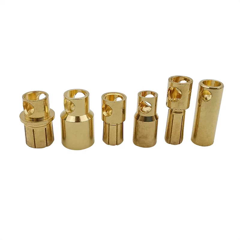 5Pairs Gold Plated Brass 2mm 3mm 3.5mm 4mm 5mm 6mm 8mm Banana Connector Plug Bullet Male Female ESC Lipo RC Battery Plugs