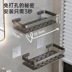 Wall Mounted Bathroom Shelves No Drill Space Aluminum Shower Corner Caddy Storage Shelf  Kitchen Organizer Rack Floating Shelf