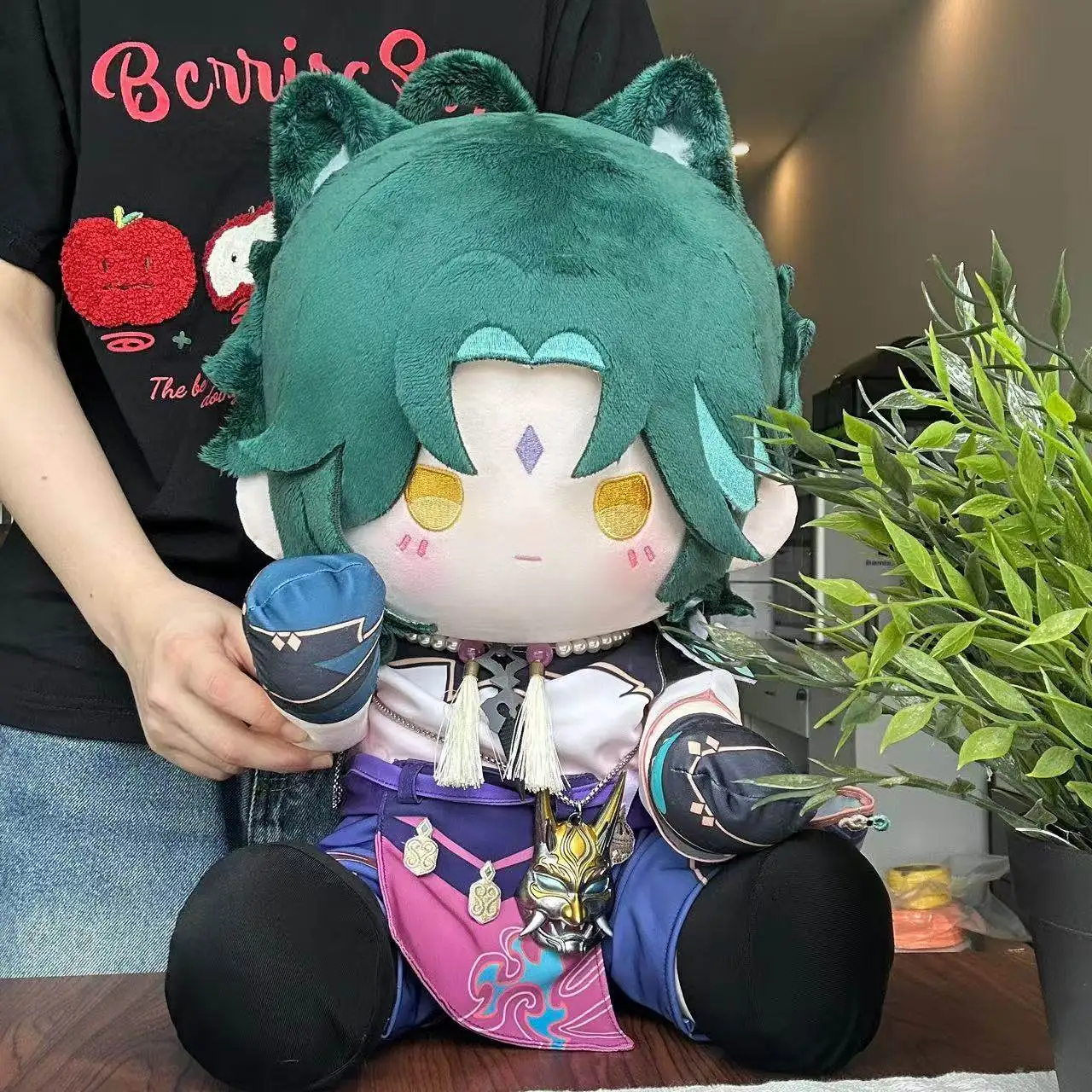 In stock Game Genshin Impact Doll Pillow 40CM Yoimiya Wriothesley Xiao Navia Zhongli Raiden Shogun Puppet Ornament Cosplay Gifts - view 3