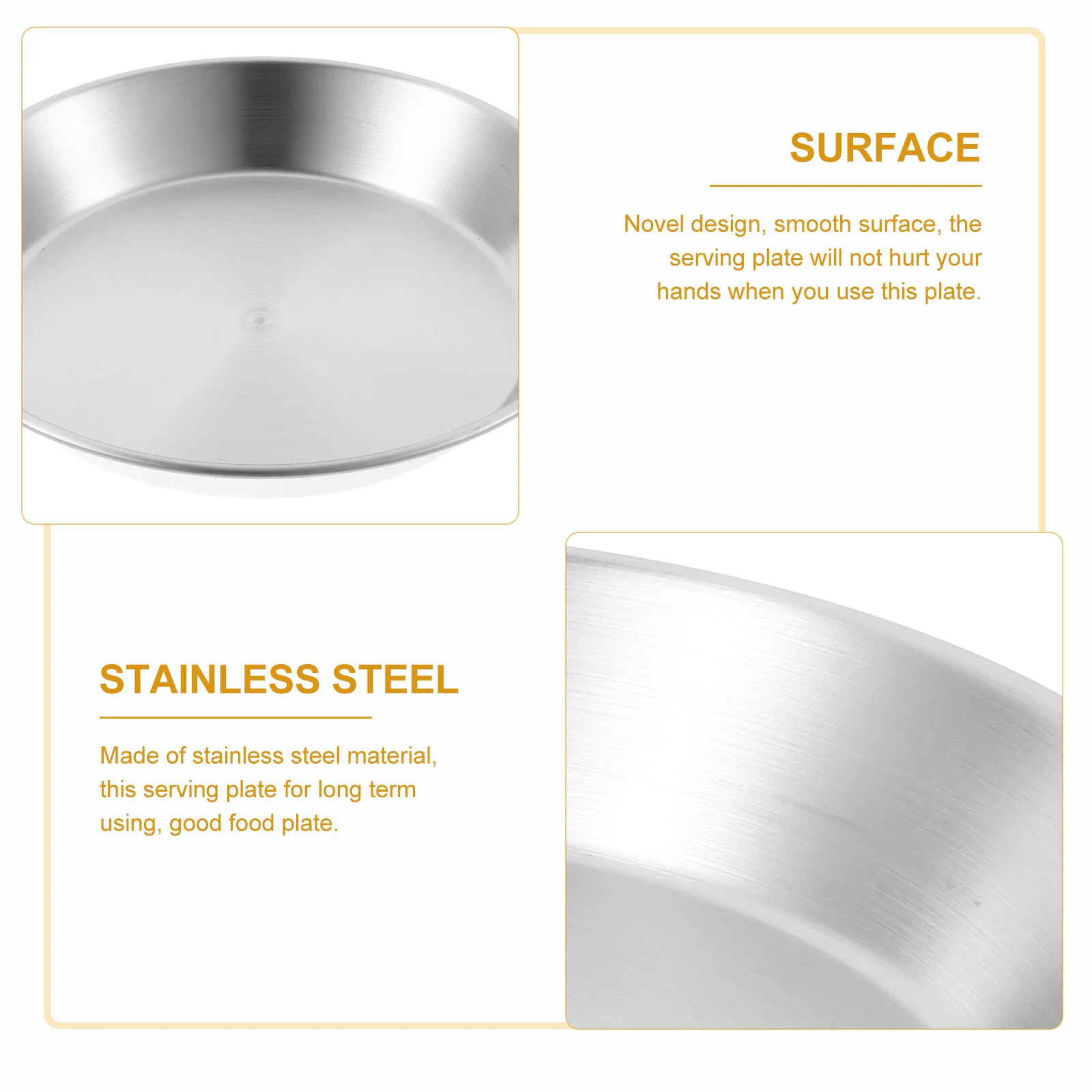 

Stainless Steel Seafood Plate Handle Serving Tray for Appetizers Cupcakes Parties Family Stainless Steel Food Tray