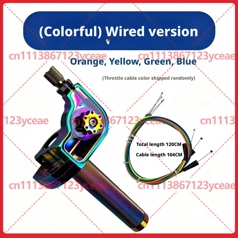 For Modified Motorcycle Electric Bike CNC Twist Throttle Grip Assembly Colorful Throttle Handle With Cable