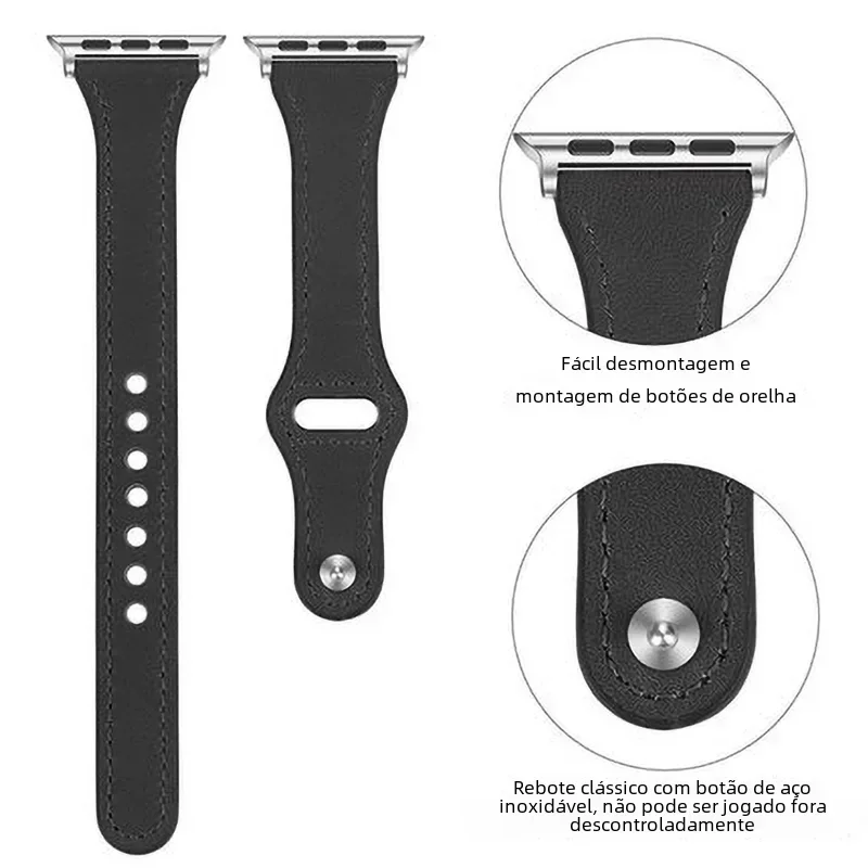 Slim Leather Watch Band for Apple Watch 987654321Se Women's Fashion Compatible with IWatch 38/40/41mm 42/44/45/49mm iwatch strap