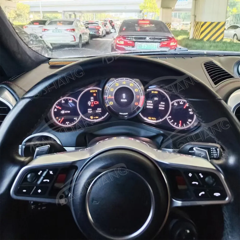 12.3'' Linux Digital Cluster for Cayenne 2010-2016 GPS Navi Full LCD Car Dashboard Instrument Panel Speed Meter Player