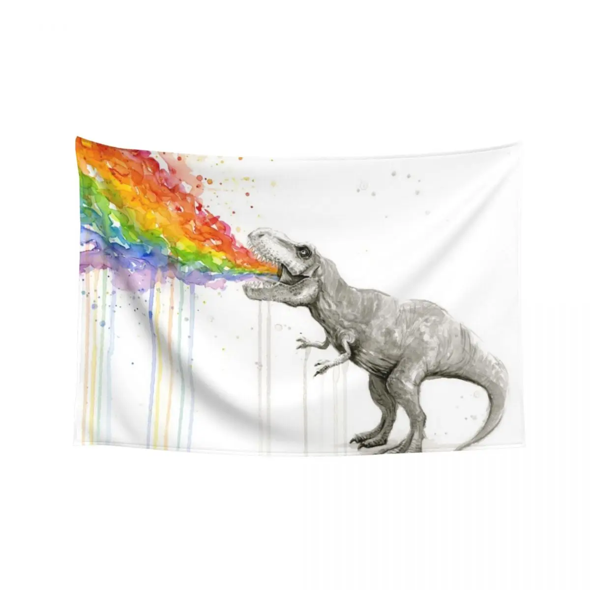 

T-Rex Rainbow Puke Tapestry On The Wall Hanging Wall Wallpapers Home Decor Tapestry