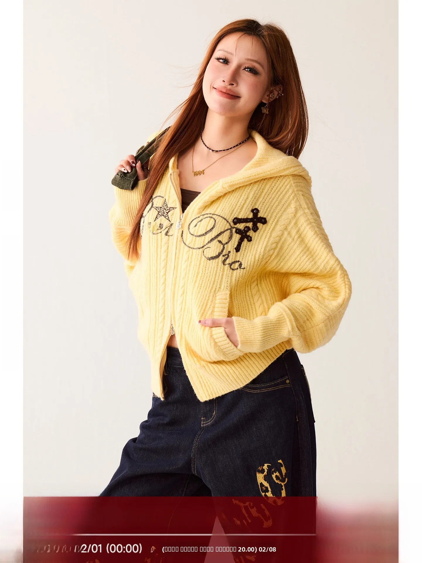 

Уютный мягкий кардиган в американском ретро-стиле BeerBro с рукавами «летучая мышь», узором «косичка» и свободным кроем для женщин, весна-осень