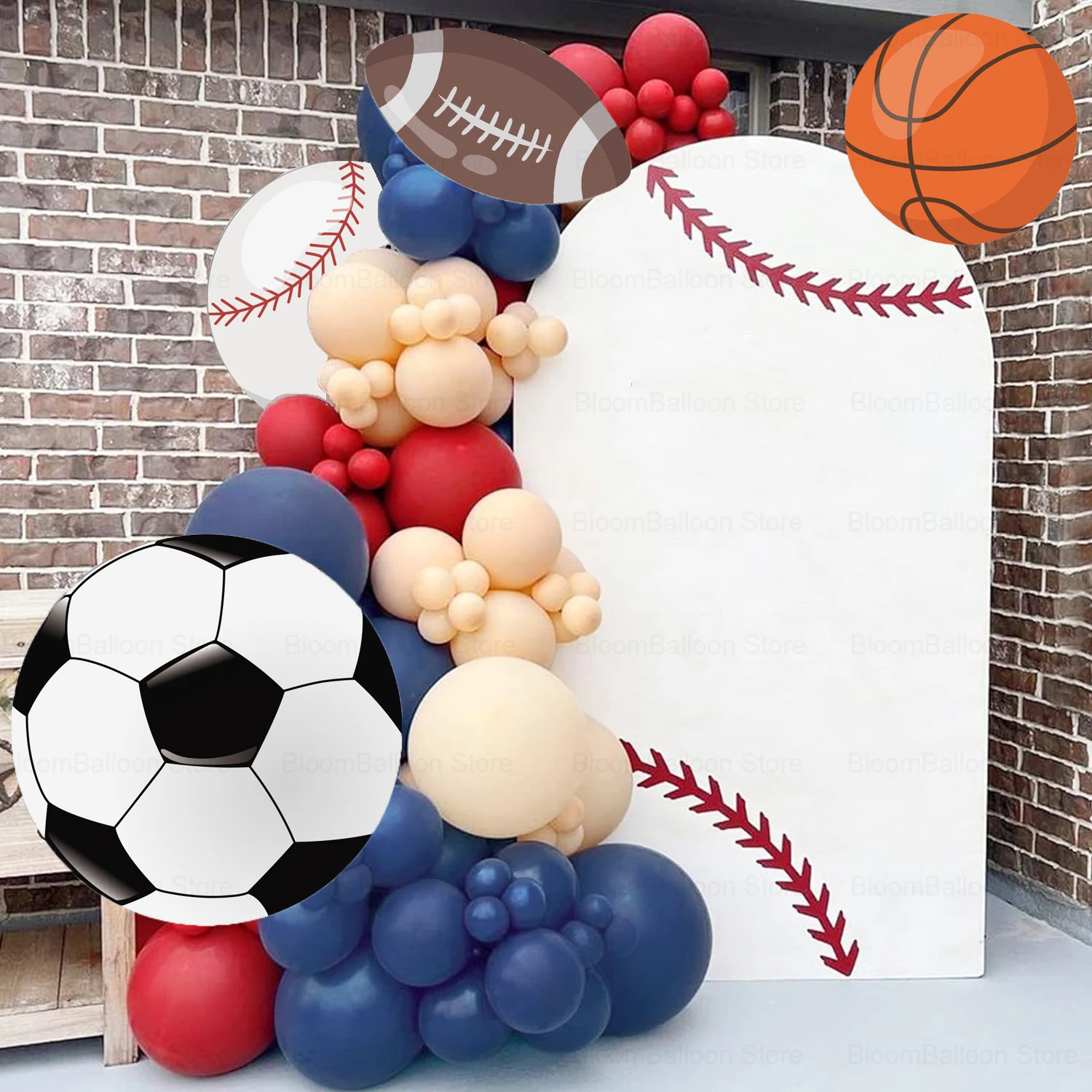 Sport Theme KT Board Basketball Football Cutout Baseball Arch Backdrop for Birthday Party Decoration Kids Baby Shower Supplies