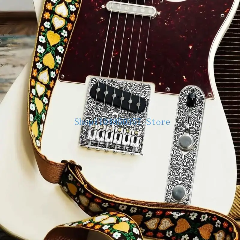 

652F 6 String Roller Saddles Bridge and Control Plate Strings Through Bridge