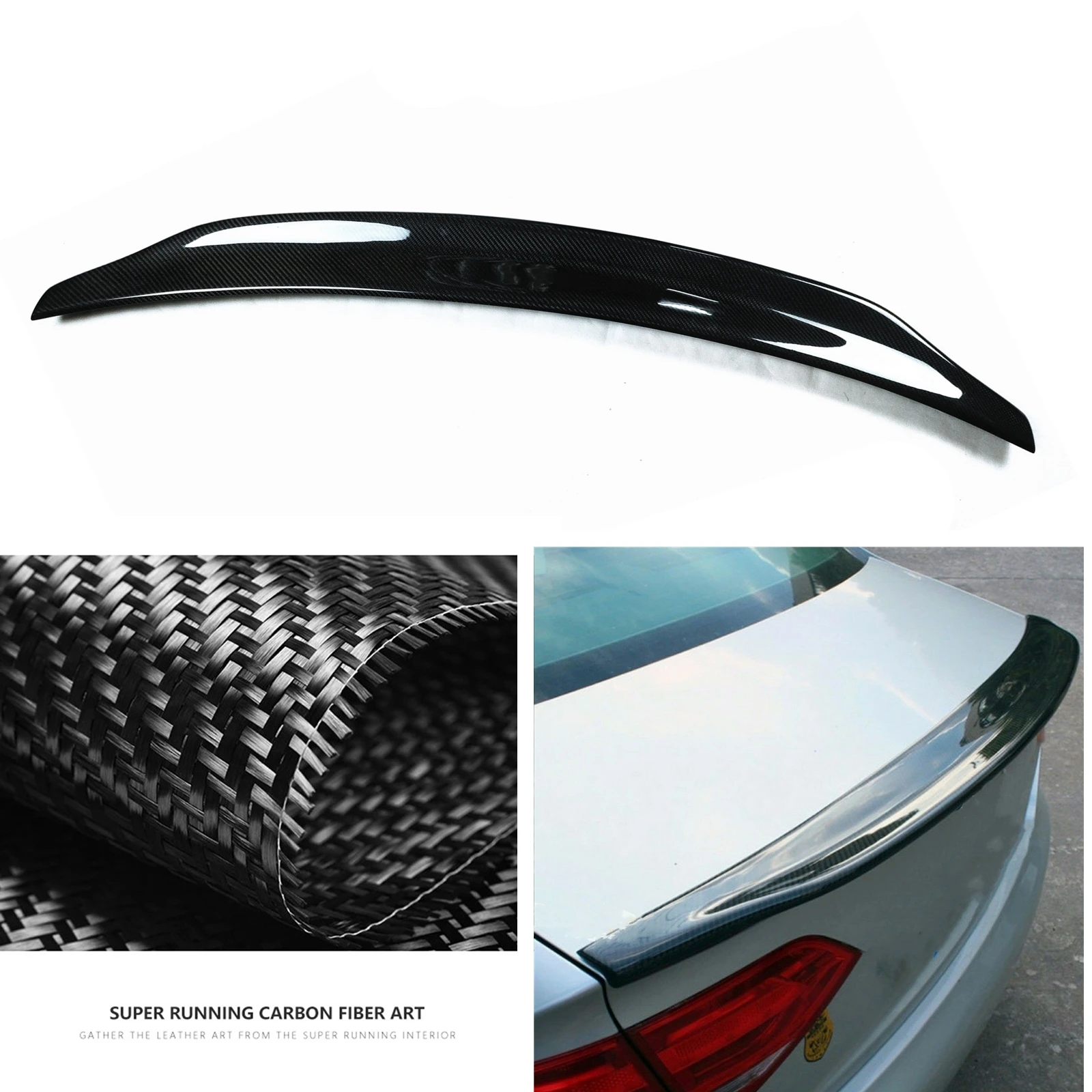 Carbon Fiber Car Rear Trunk Spoiler Roof Wing Tailgate Flap Trim Splitter Lip For Audi A4 S4 B9 Sedan 2017-2023