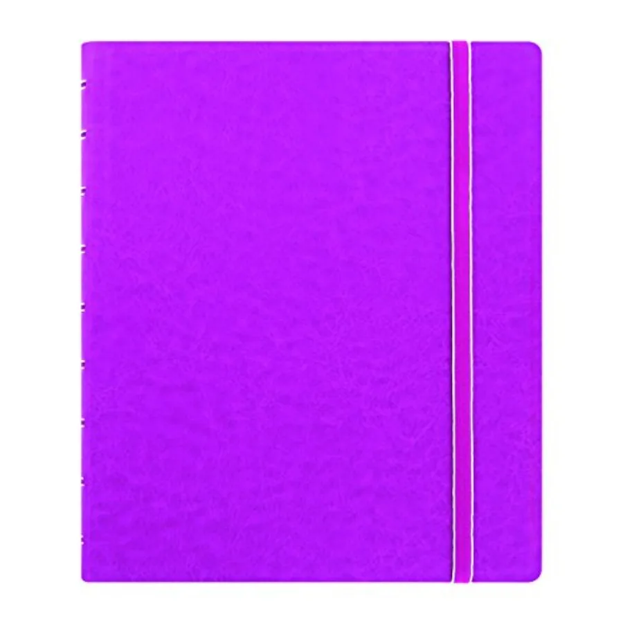 

REFILLABLE NOTEBOOK CLASSIC 9.25" x 7.25" - Elegant leather-look cover with moveable pages - Elastic closure index pocket and p