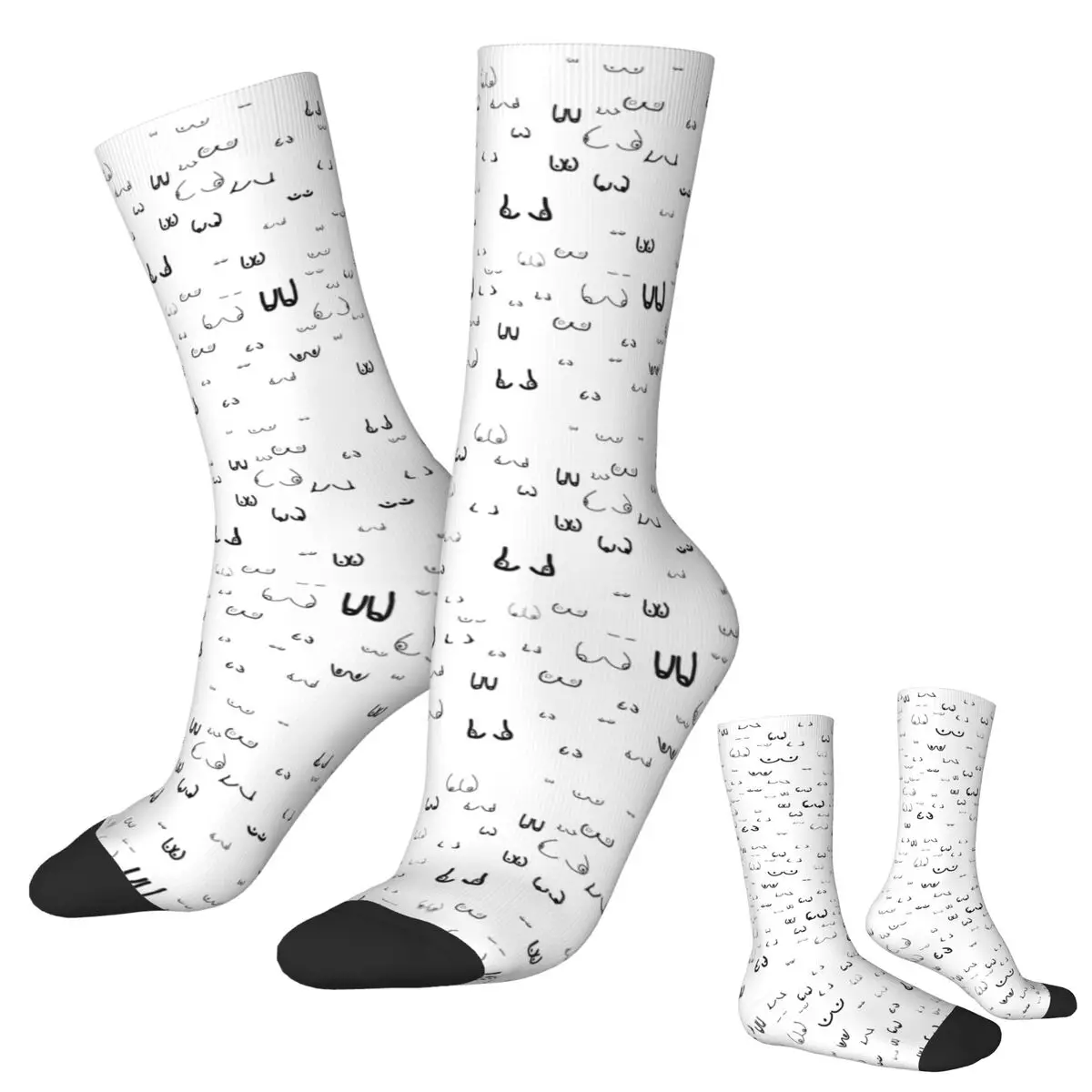 

Сиськи (белый фон) Носки Харадзюку Впитывающие пот чулки Длинные носки Аксессуары для мужчин и женщин Рождественские подарки