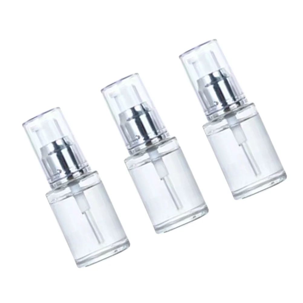 

3Pcs 30Ml Portable Empty Pump Bottles for Perfume Essential Oil Travel Friendly Leak Proof Premium Material Silver