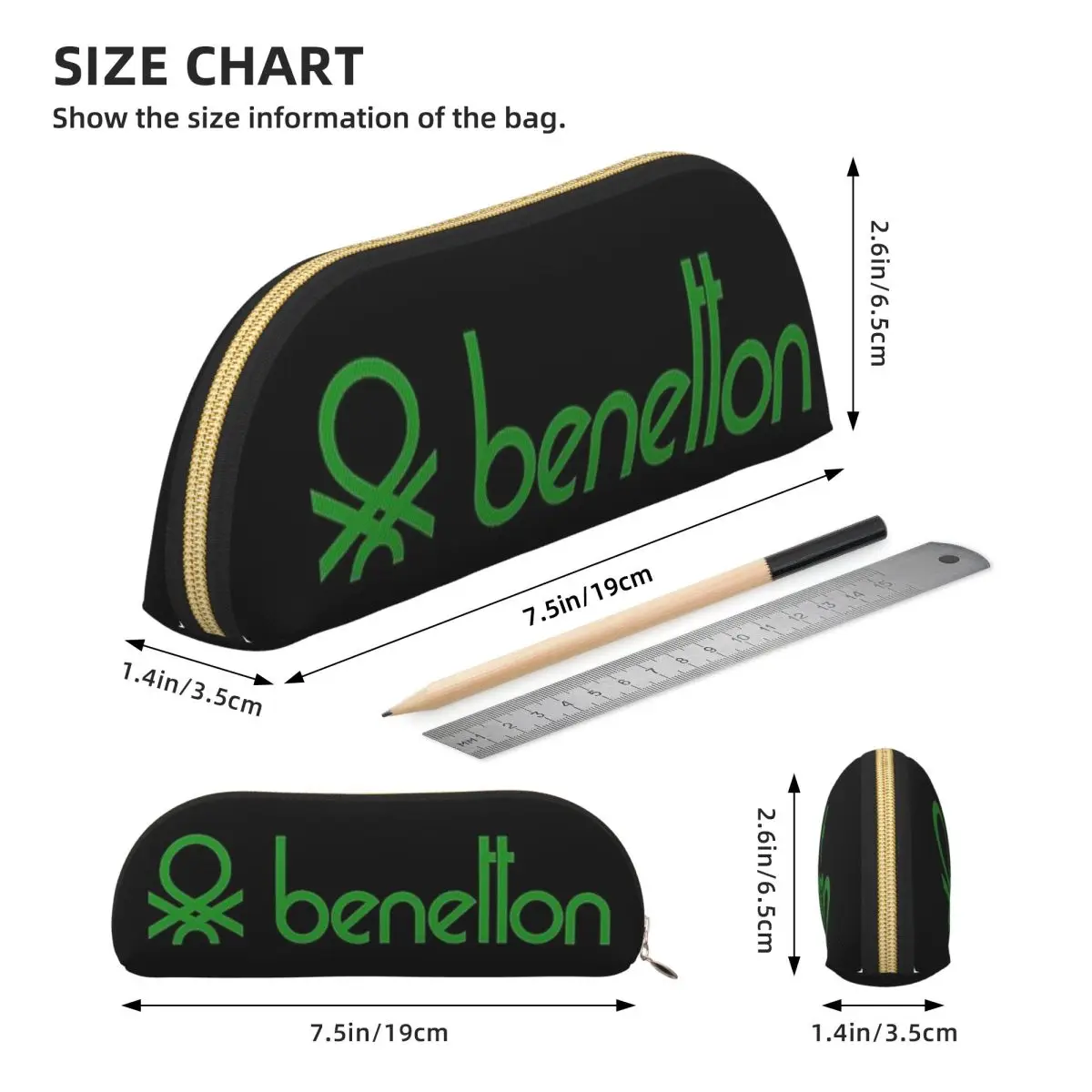 يونايتد كولورز أوف بينيتون مقلمة قلم رصاص الحقيبة تخزين القرطاسية لوازم تخزين كبيرة صندوق القلم حقيبة أقلام رصاص للطلاب