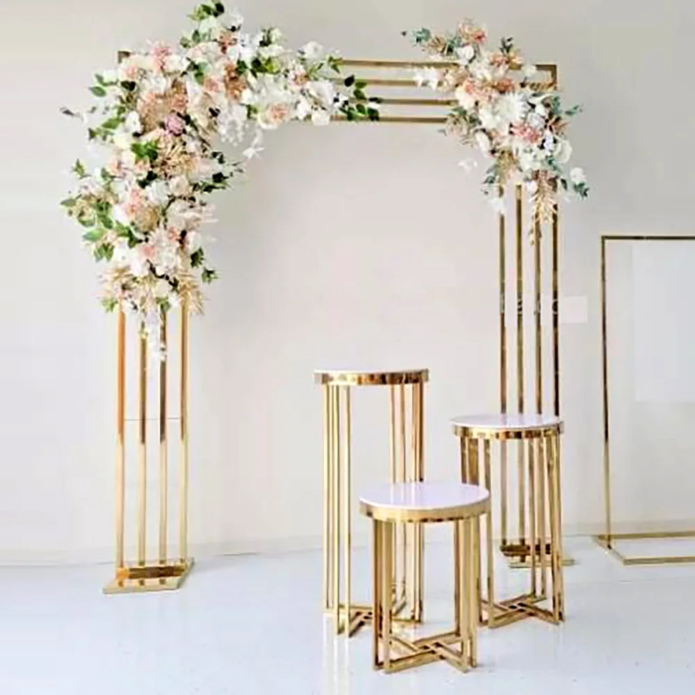 Strip wrought iron background frame wedding arch decoration metal frame packaging small size cross-border foreign trade