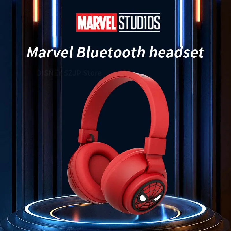 Disney Headphones Spider-Man Series Wireless Earphones Bluetooth Foldable HIFI Sound Bluetooth Headsets for Kids Anime Cartoon