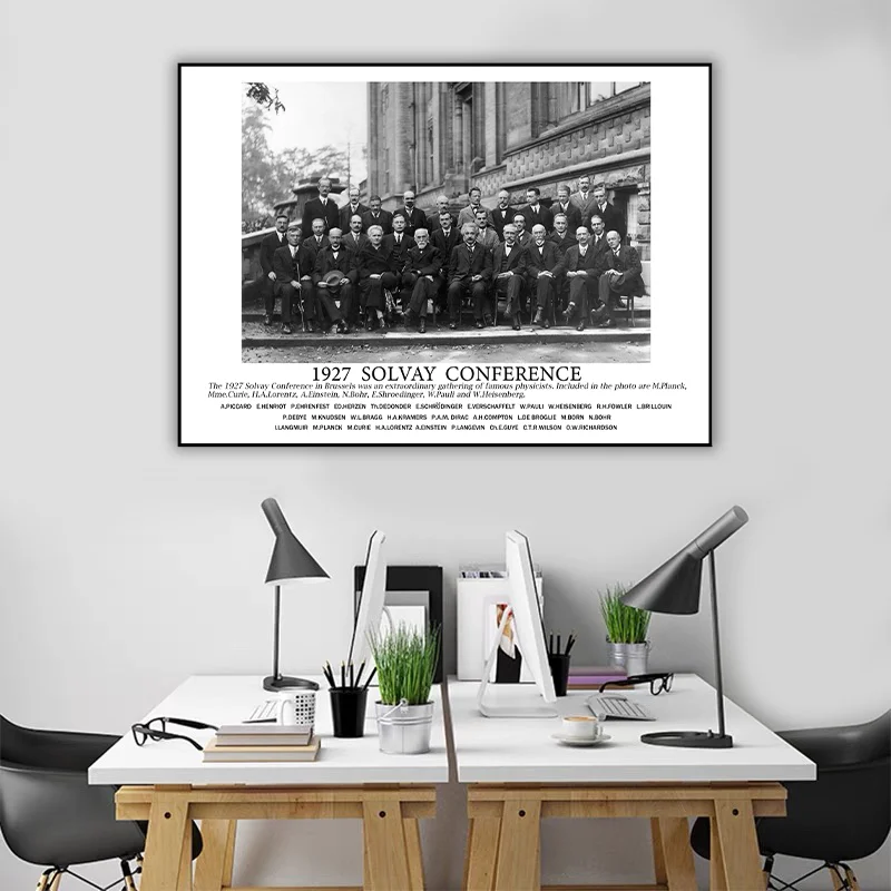 Solvay Conference Historic Canvas Poster Art Physics Labs Science Museum Academic Study Room Library College Wall Decor Unframed