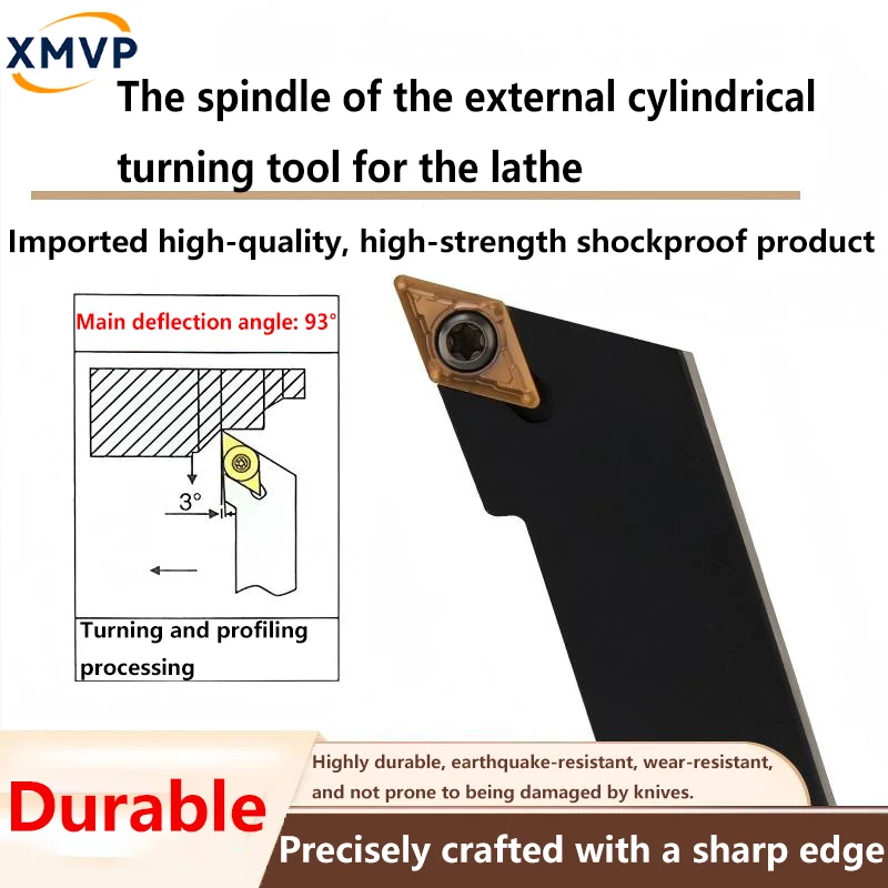 CNC tool with 93-degree SDJCR/L diamond-shaped lathe outer circle tool post step-cutting tool with stepped tip for high-precisio