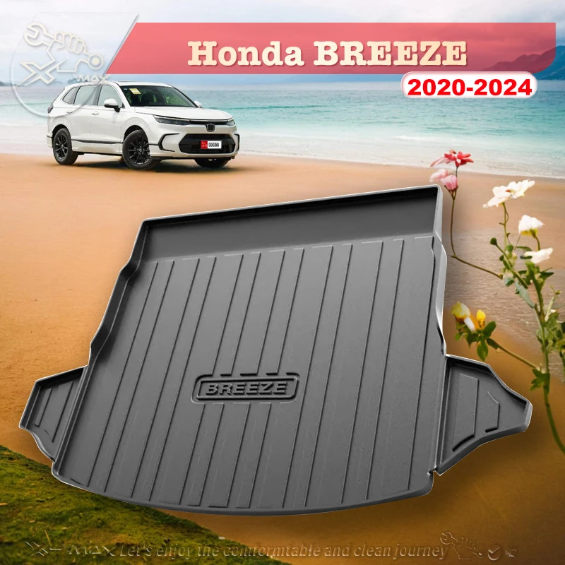 

For Honda BREEZE 2020-2024 Fit Car Trunk Mat All Season Black Cargo Mat 3D Shaped Laser Measured Trunk Liners