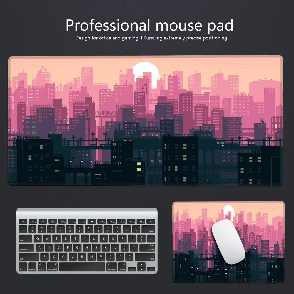 Hot Sell City Neon Pixel Large Mouse Pad Desk Mouse Pad Extended Gaming Keyboard Mats Large 100x50cm XXL Gamer Mousepad