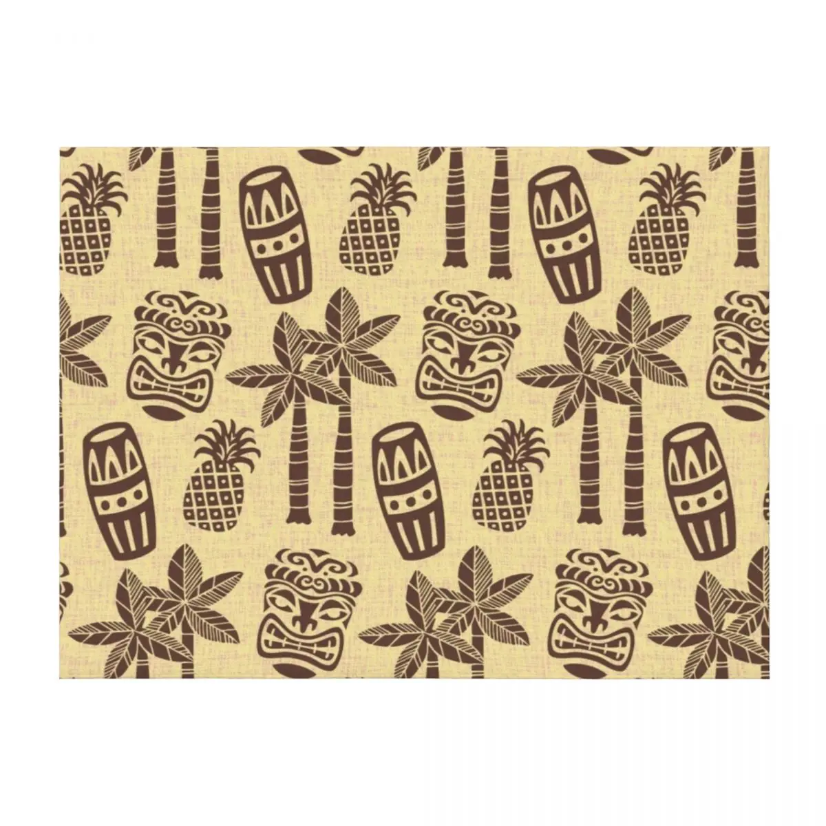 

Retro Mid Century Modern Tiki Pattern 547 Brown and Yellow Tweed Throw Blanket Blankets For Bed Sofa Luxury Thicken Blankets