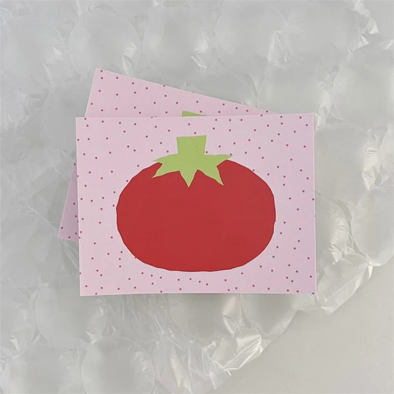 50sheets Korean INS Retro Cartoon Tomato Memo Pad Journal Stationery Wall Deco Message Paper To-do List Easy Tear Pocket Notepad