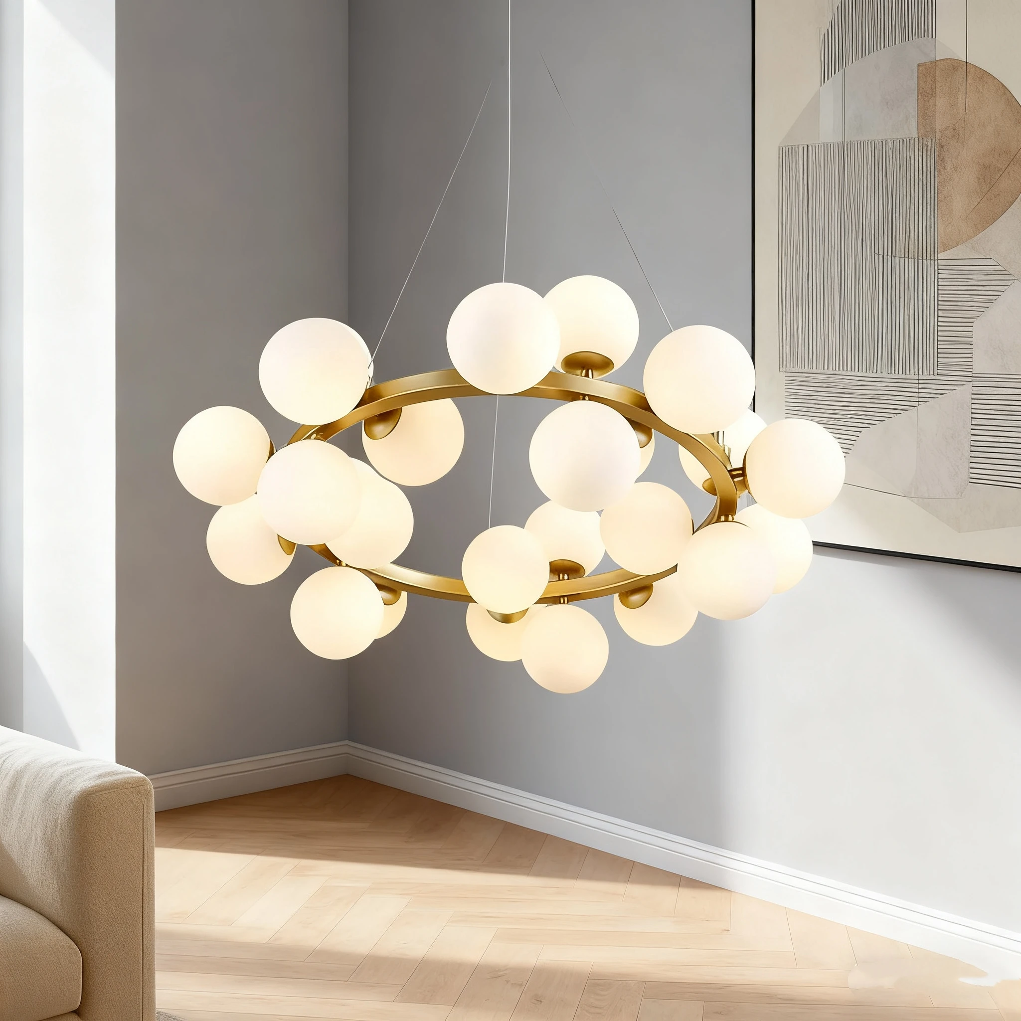 Modern Glass Chandelier Led Pendant Lamps for Living Room Dining Room Hanging Light Decor Luxury Indoor PendantLighting