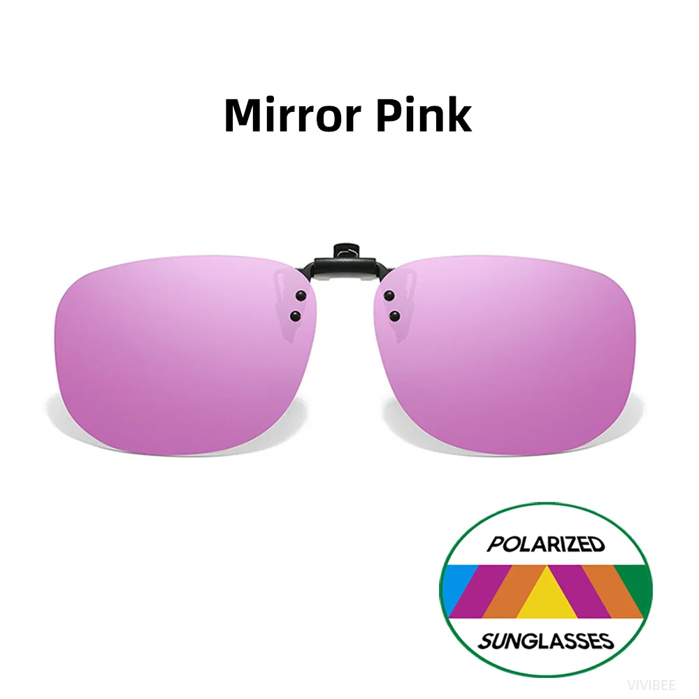 VIVIBEE Flip Up Clip On Sonnenbrille Polarisierte Herren Quadratisch UV400 Photochrome Nachtsicht Damen Klassische Spiegelklammern – Detail 17