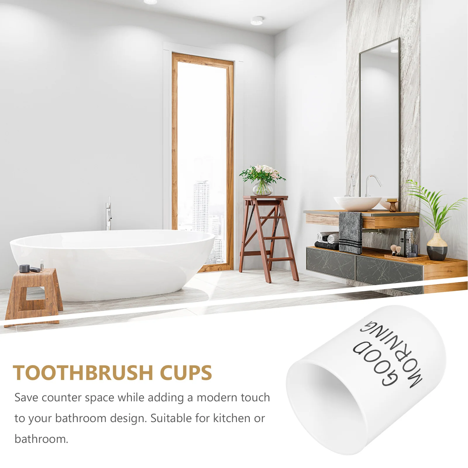 2 قطعة أكواب فرشاة الأسنان مادة البولي بروبيلين حامل بهلوان الحمام كوب للشرب قابل لإعادة الاستخدام لتخزين غسول الفم للمطبخ بلمسة نهائية ناعمة