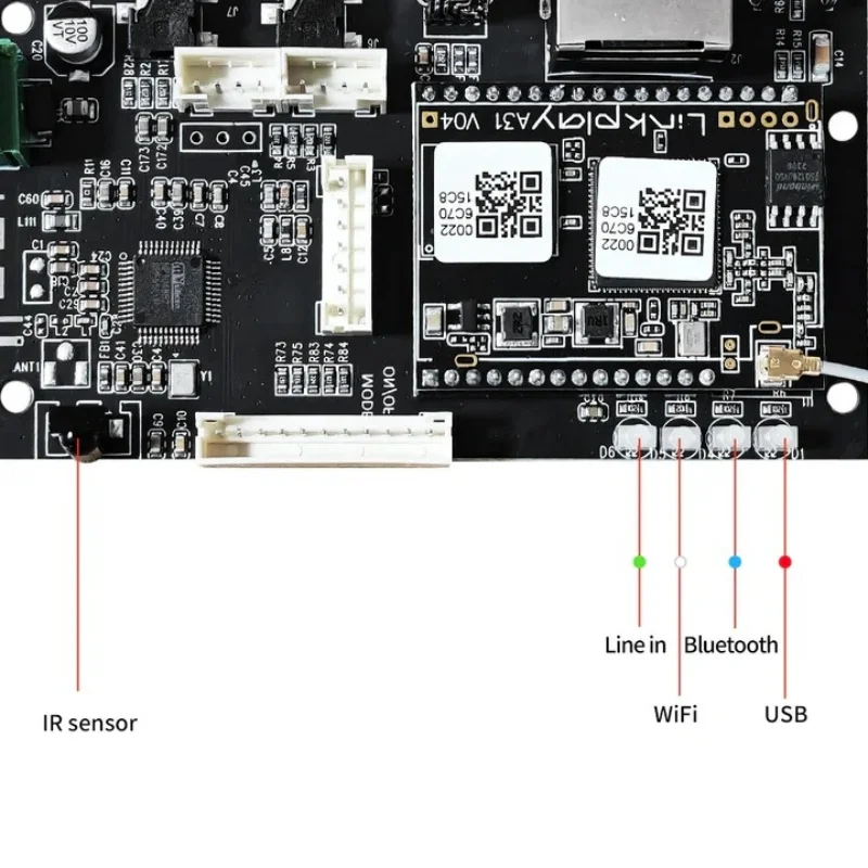 

EMIUZEK-Плата беспроводного аудиоприемника, Bluetooth-приемник, стереомузыкальный модуль, многокомпонентный DIY, Wi-Fi, D50