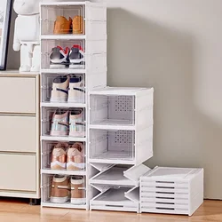 1/2/3 Layer Free Installation Foldable Shoe Box Thickened Plastic Shoe Storage Box Dustproof Stackable Cabinet Shoe Box Rack