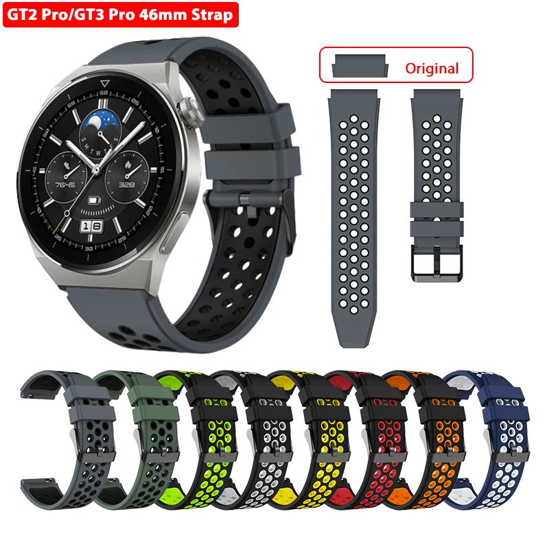 22mm Original Silicone Band for Huawei Gt3 Pro 46mm/gt2 Pro No Gaps Silicone Band Official Silicone Band Strap for Gt3 Pro 46mm