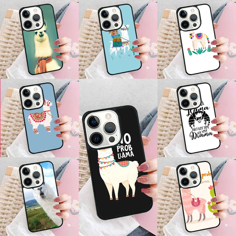 happy lama travel no prob llama Soft Phone Case Cover for iPhone 16 Promax 15 Pro 13 14 Plus 11 12 Mini XR XS MAX Coque