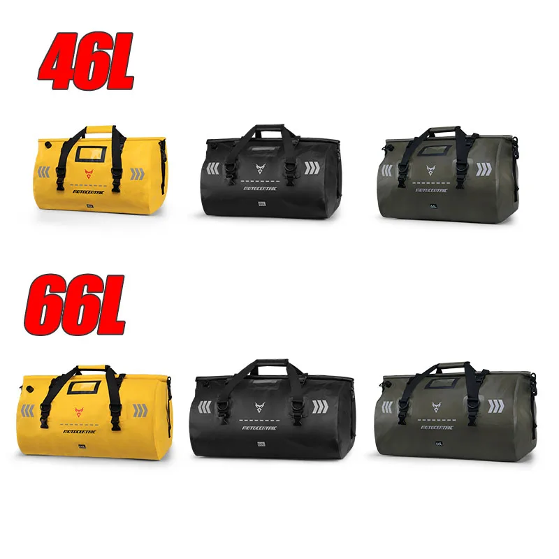 46L 66L Motorcycle Bag Waterproof Back Seat Bag Trunk Bags Travel Luggage Carrier Portable Saddle Outside Cycling