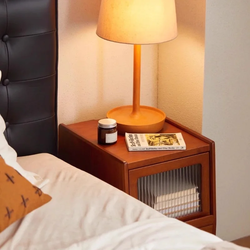 Compact Bedside Table Small Nightstand Space Saving Design Bedroom Furniture for Apartment Night Stand Home Interior Decor