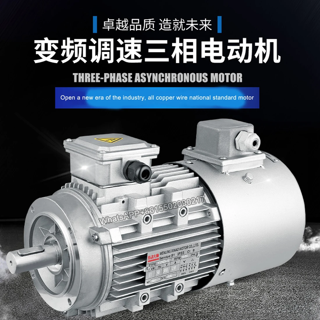 Three-phase inverter motor aluminum shell vertical YVF250/370/750W/1.1/1.5/2.2/3KW vertical/horizontal