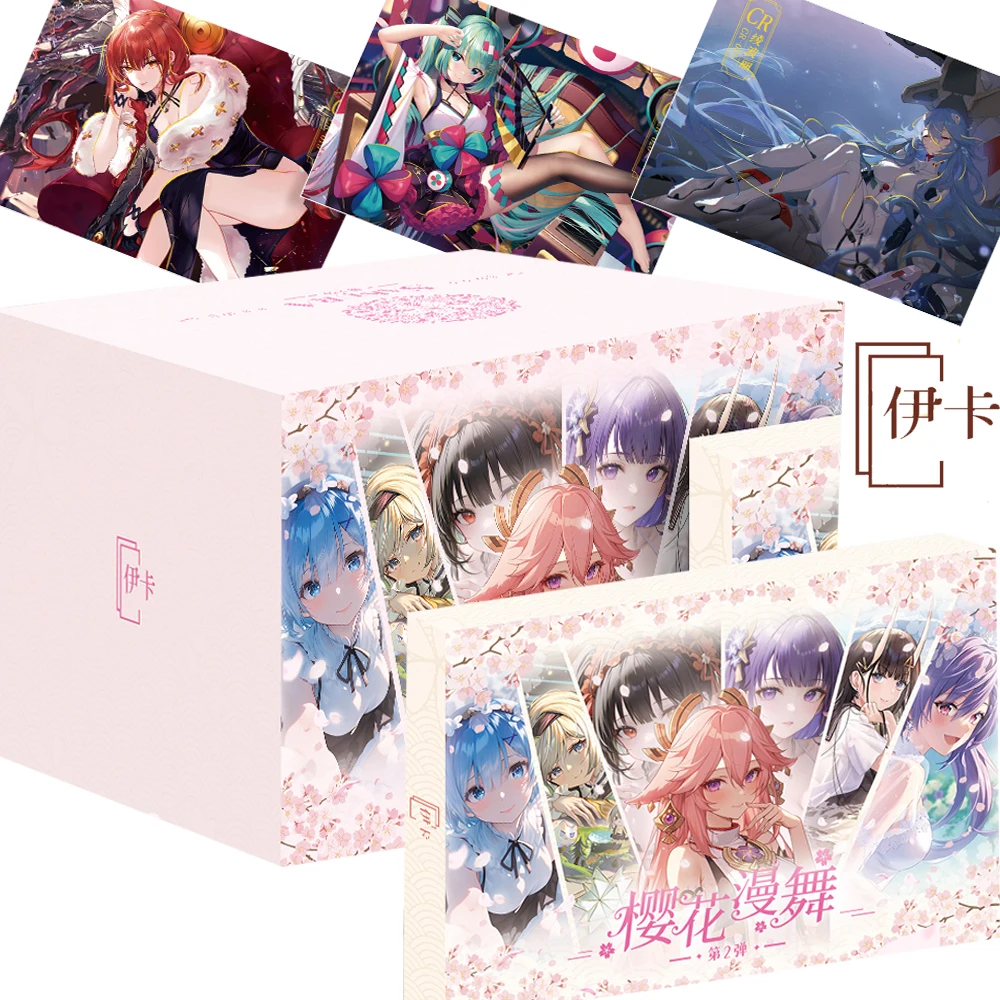 

New Sakura Dancer Goddess Story Cards Booster Box Anime Girl Hatsune Miku Makima Colorful Hot Stamping Scene Card Child Toy Gift