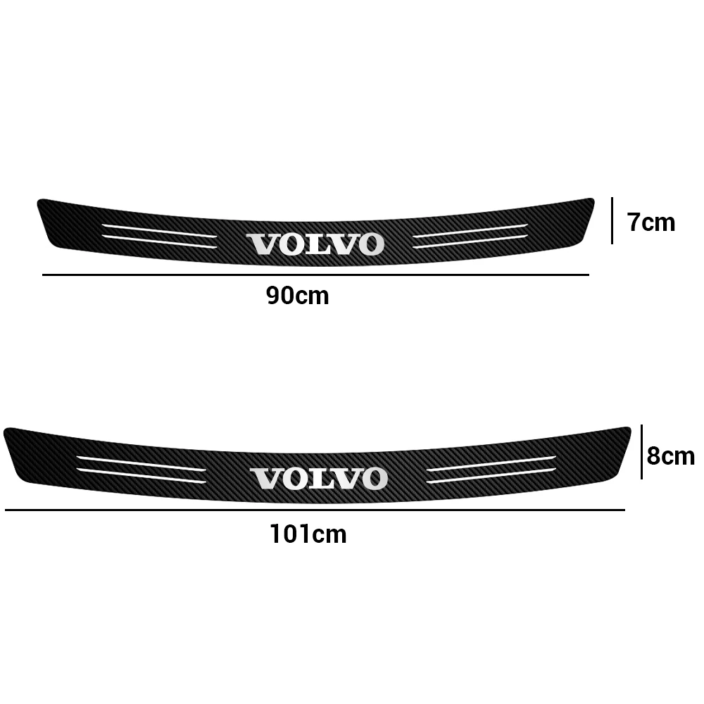 1pc Carbon Fiber Auto Rear Bumper Trunk Protection Sticker Decal Car Styling For Volvo RDESIGN T6 AWD S40 S60 S90 Accessories