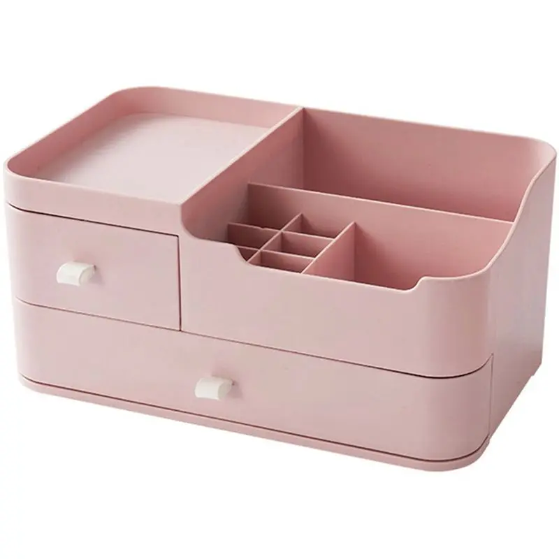 【ELEVATE LIFE】Makeup Organizer for Vanity, Capacity Desk Organizer Storage with Drawers Hair Products,Perfect for Bedroom ABDD