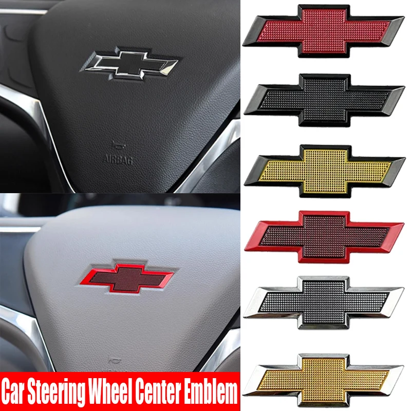 Adesivos de Emblema Central de Volante de Carro em Liga de 5,7cm para Chevrolet Sail Silverado Malibu Captiva Spark Trax Aveo Cruze Lacetti