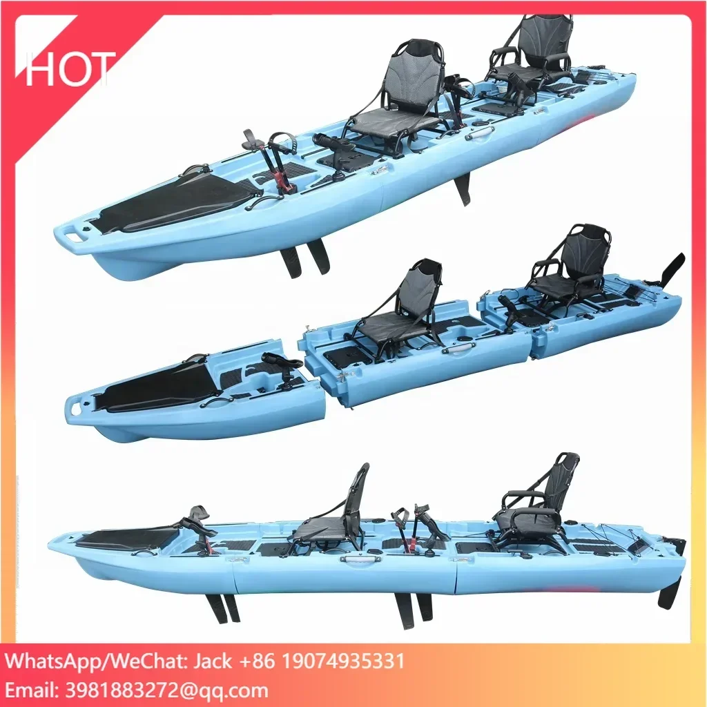 Vicking 4.2m Modular Pedal Fishing Kayak CE Certified HDPE LLDPE Hull 2 Person Sea Touring For Lakes And Rivers Wholesale