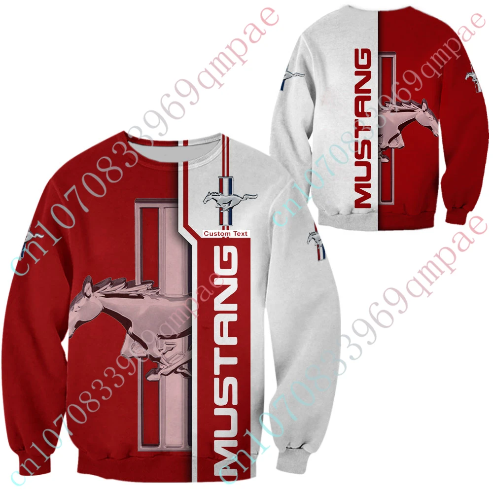 Mustang Oversized T-shirt Harajuku O Neck Long Sleeve Casual T Shirt For Men Women Anime Sweatshirt Unisex Clothing Custom Logo