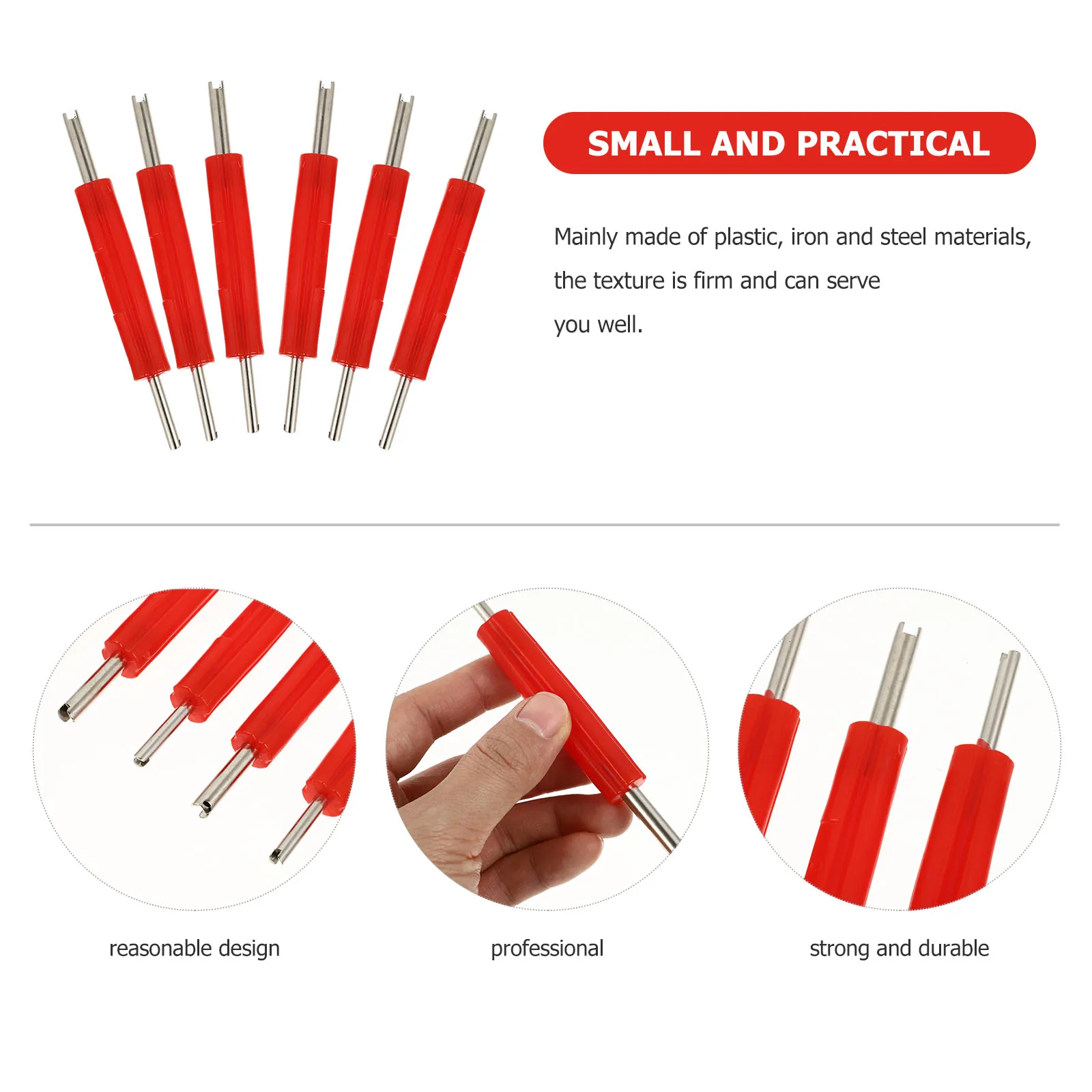 

6pcs Valve Core Tool Dual Tire Repair Screwdriver Efficient Disassembly Vehicle Motorcycle Small Core