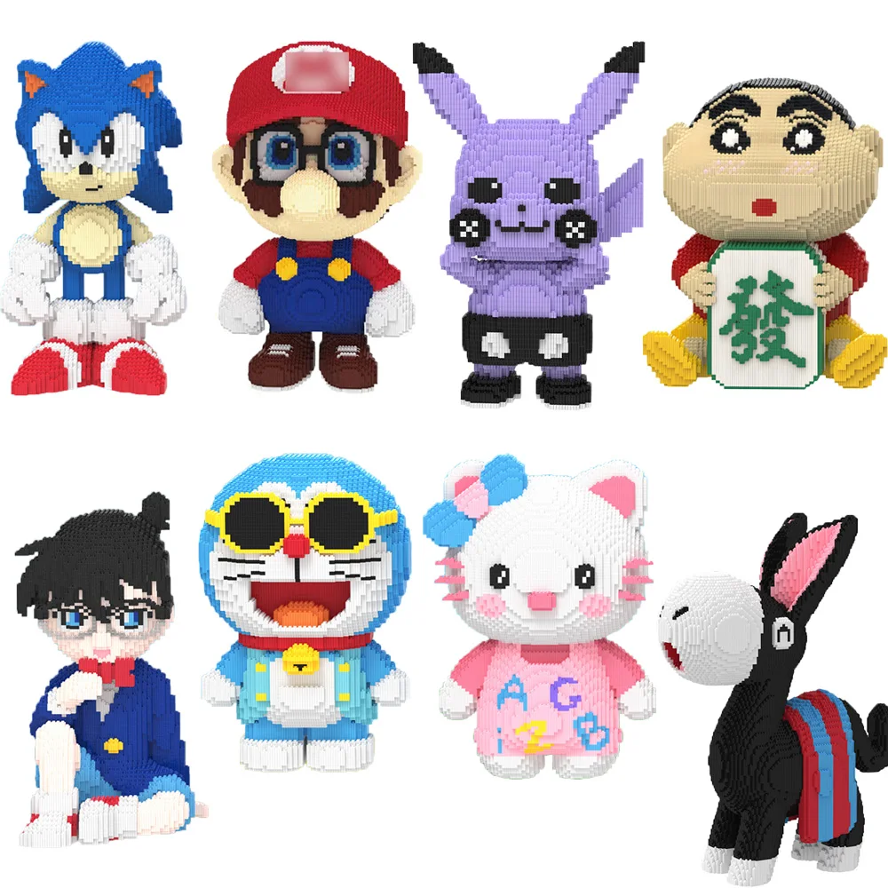 

Big Nick Judy Magic Building Block Dancing Lion Capybara Model Cartoon Hedgehog Plumber Bear Assembled Bricks Toy For Kids Gift