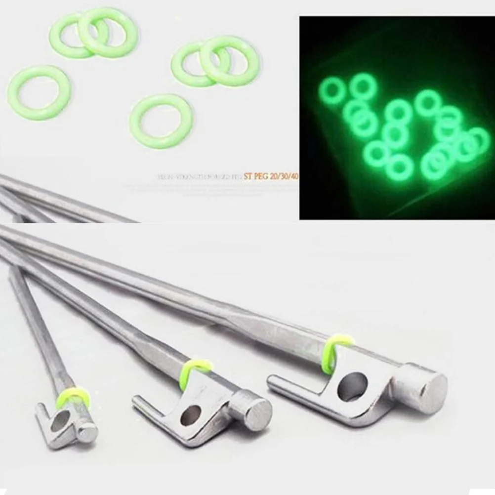 

50Pcs Night Silicone Ring Superior Fluorescent Tent Stakes Accessories Multi-Function Camping Tent Peg Fluorescent Ring