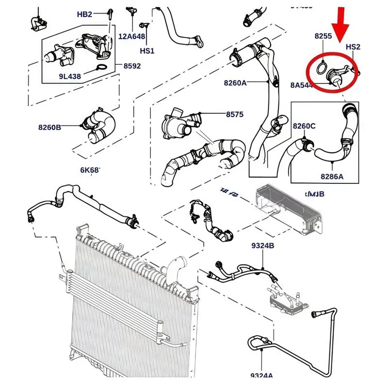 A98M Lower Engine Water Pipe Connector JDE9014 LR013165 For Land Rover Discovery 4 Range Rover Sport Jaguar 3.0L V6 Diesel