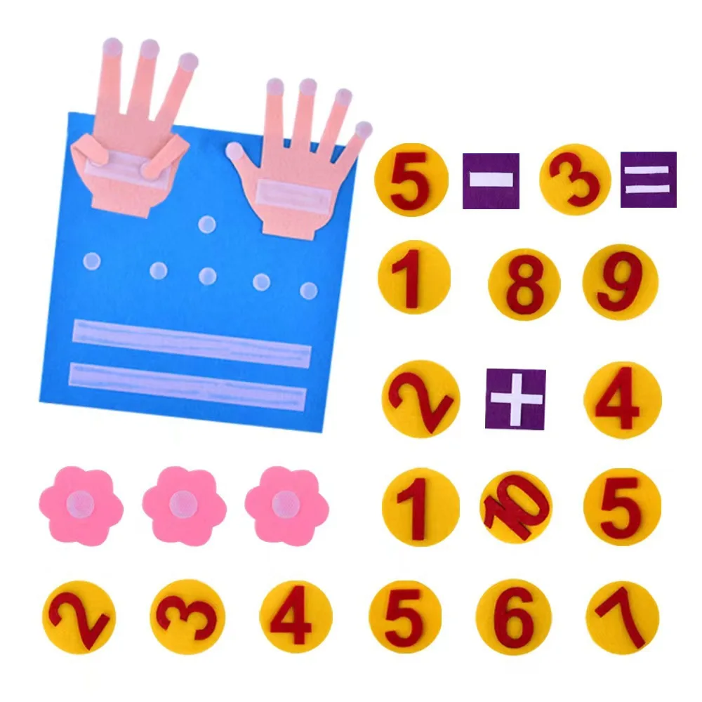 Early Learning Conselho Educacional para Crianças, Felt Finger Numbers, Math Counting, Montessori Baby Toddler, Ensino Aid Brinquedos para Kid